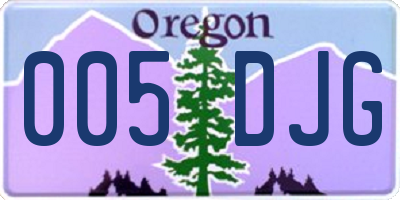 OR license plate 005DJG