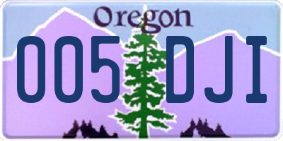 OR license plate 005DJI