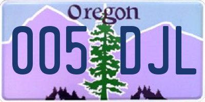 OR license plate 005DJL