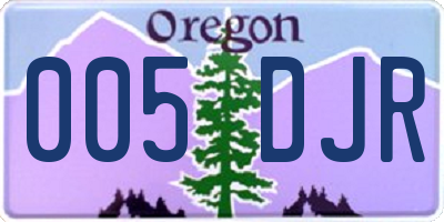 OR license plate 005DJR