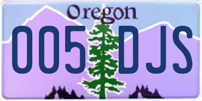 OR license plate 005DJS