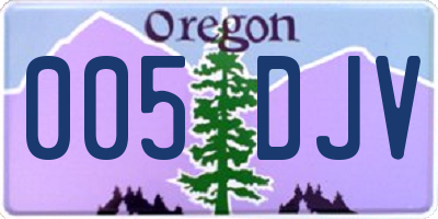 OR license plate 005DJV