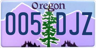 OR license plate 005DJZ