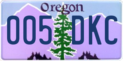 OR license plate 005DKC
