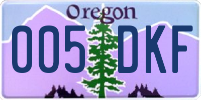 OR license plate 005DKF