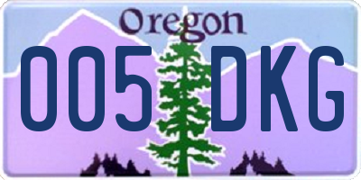 OR license plate 005DKG
