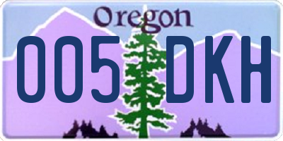 OR license plate 005DKH