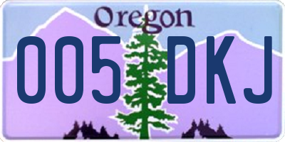 OR license plate 005DKJ