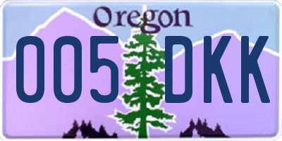 OR license plate 005DKK