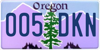 OR license plate 005DKN