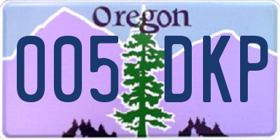 OR license plate 005DKP