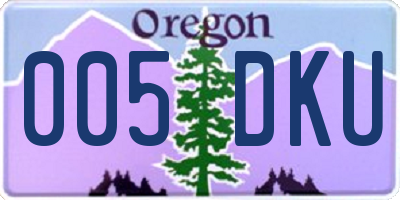 OR license plate 005DKU