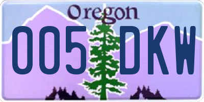 OR license plate 005DKW