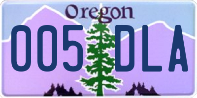 OR license plate 005DLA