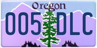 OR license plate 005DLC