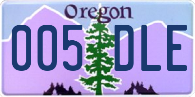 OR license plate 005DLE