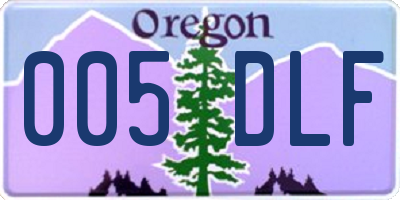 OR license plate 005DLF