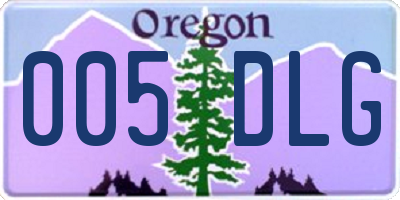 OR license plate 005DLG