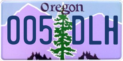 OR license plate 005DLH