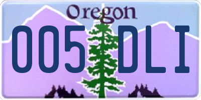 OR license plate 005DLI