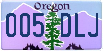 OR license plate 005DLJ
