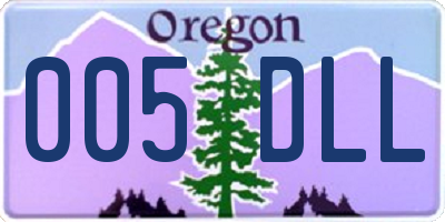 OR license plate 005DLL