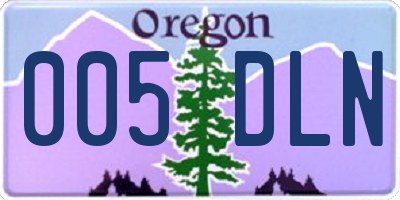 OR license plate 005DLN
