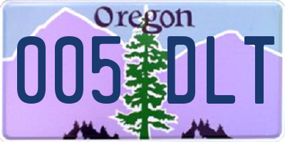 OR license plate 005DLT