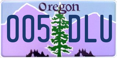 OR license plate 005DLU