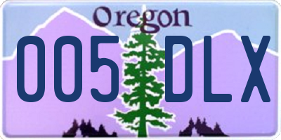 OR license plate 005DLX