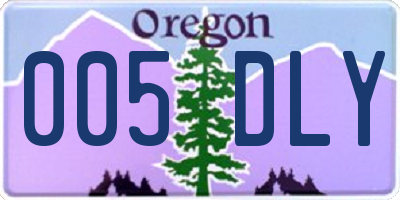 OR license plate 005DLY