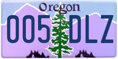 OR license plate 005DLZ