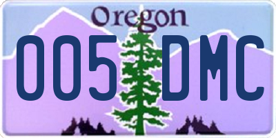OR license plate 005DMC