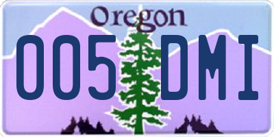 OR license plate 005DMI