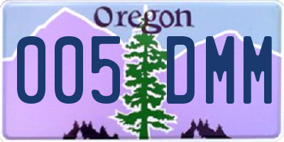 OR license plate 005DMM