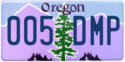 OR license plate 005DMP