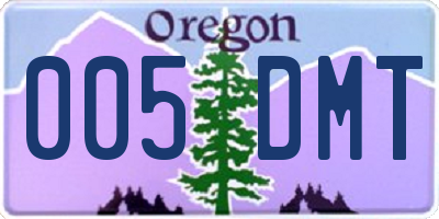 OR license plate 005DMT