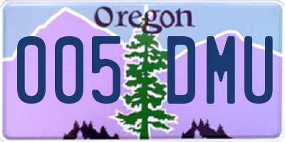OR license plate 005DMU