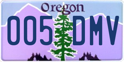 OR license plate 005DMV