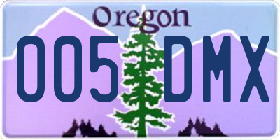 OR license plate 005DMX