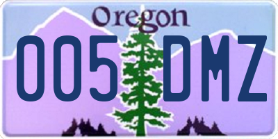 OR license plate 005DMZ