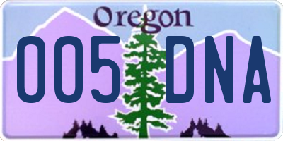 OR license plate 005DNA