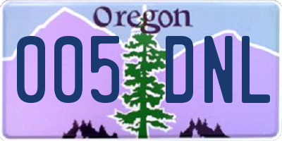 OR license plate 005DNL