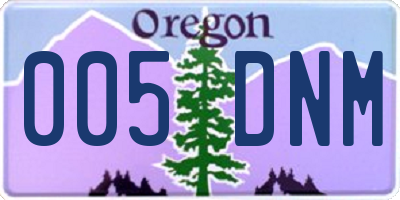 OR license plate 005DNM