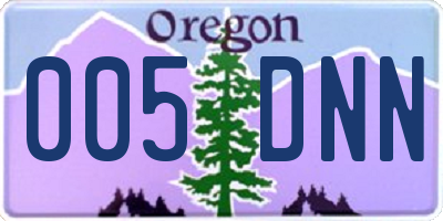 OR license plate 005DNN