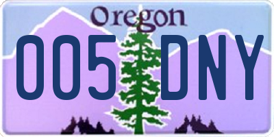 OR license plate 005DNY