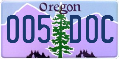 OR license plate 005DOC