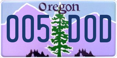 OR license plate 005DOD