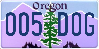 OR license plate 005DOG