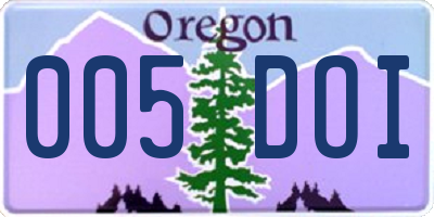 OR license plate 005DOI